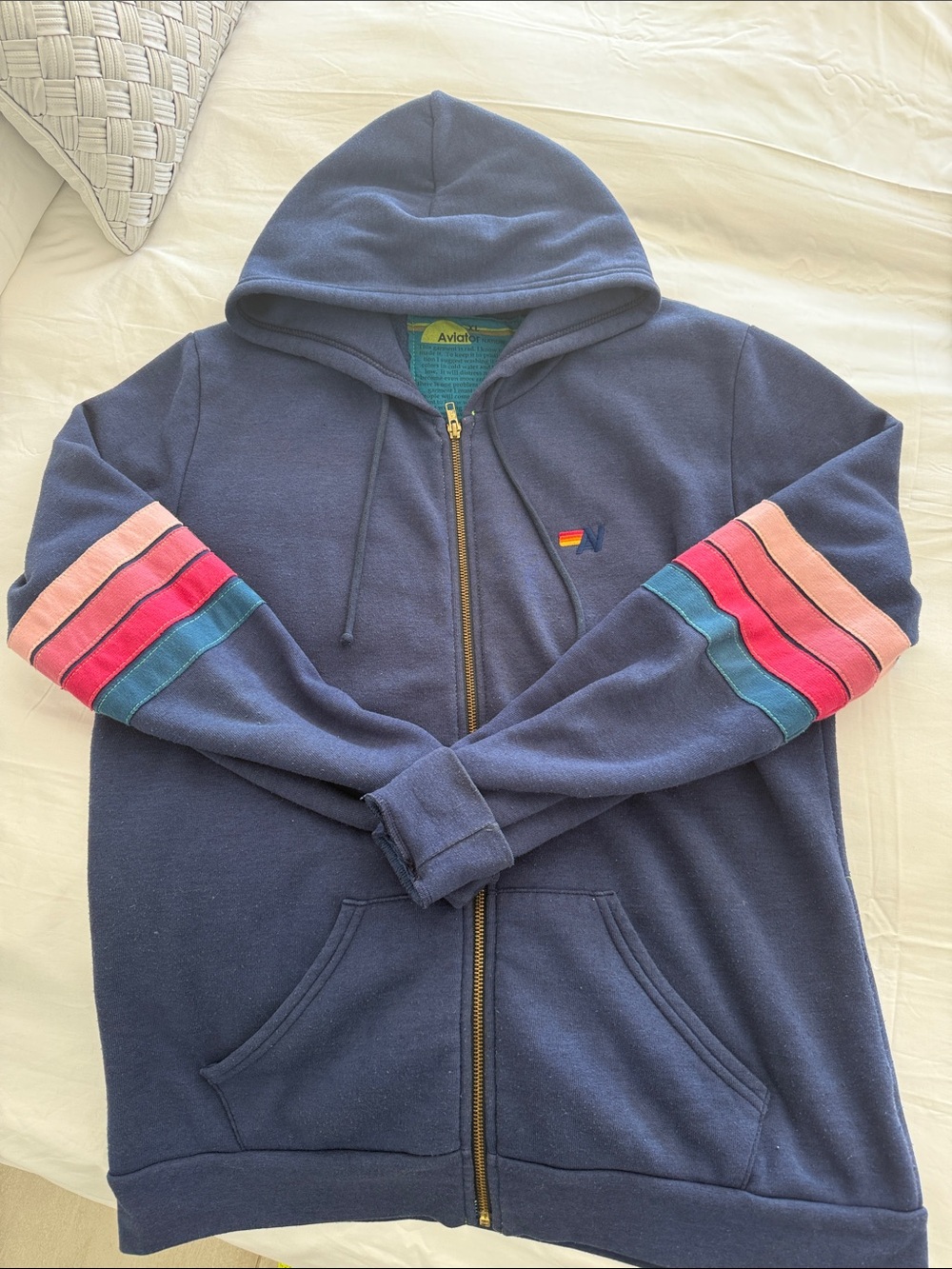 Aviator Nation Zip-Up Hoodie Soul Cycle Palm Beach